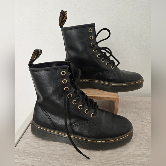 Dr. Martens Other - Doc Martens Zavala Black Leather Boots AW004 Mens 5 Womens 6.5 EU37 Like New